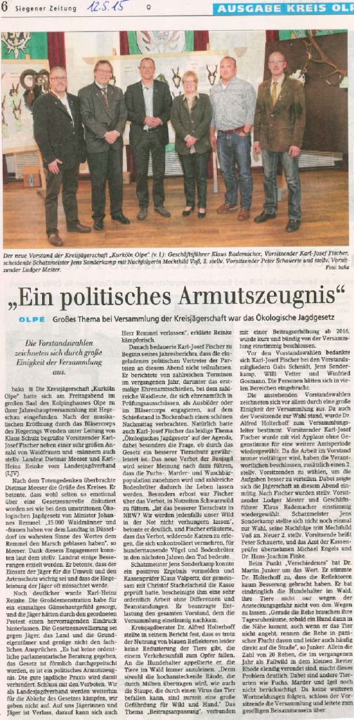 Quelle: Siegener Zeitung, Ausgabe 12.05.2015
